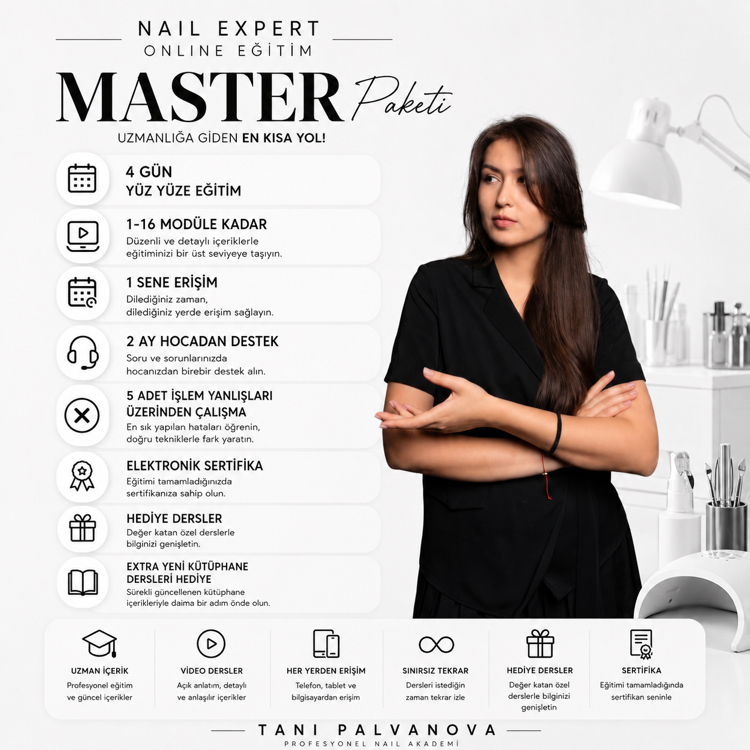 Nail Expert Online+Yüz yüze eğitim MASTER