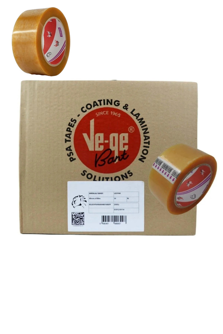 Vege Leopar 45x100 Şeffaf Koli Bandı Koli Bant 1'koli 36'adet 1.kalite