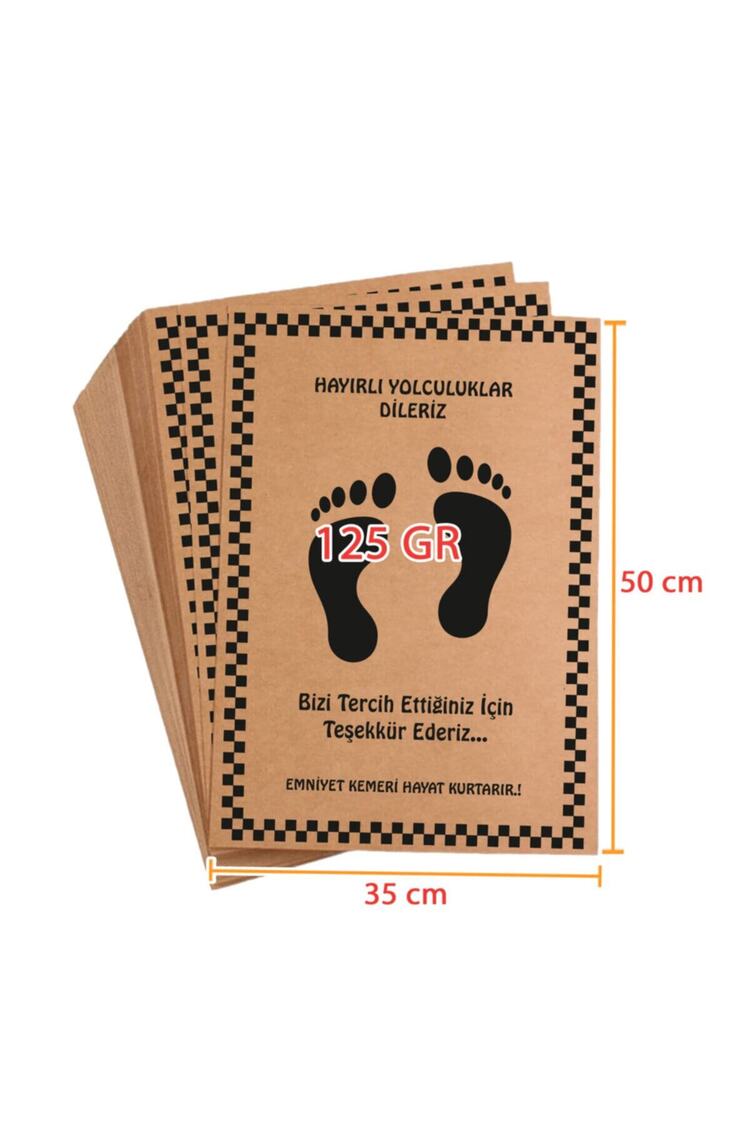 Kraft Araç Araba Oto Paspas Kağıdı Baskılı 25 Adet 35x50cm