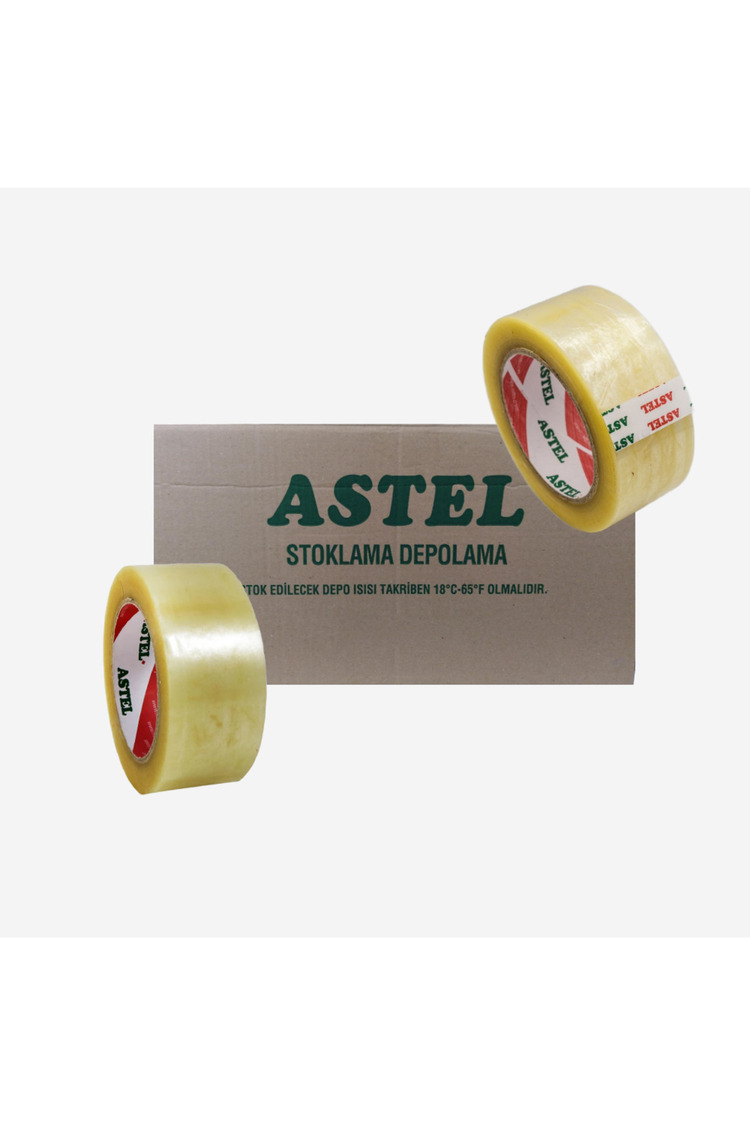 Astel 45x100 Şeffaf Koli Bandı Koli Bant 1'Koli 36'Adet 1.Kalite