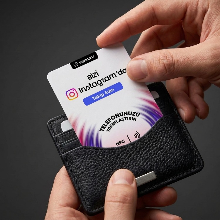 Google+Instagram NFC Kartvizit - Avantaj Paket (Cüzdan Boy)