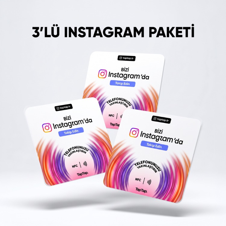 3'Lü Instagram NFC Kartı