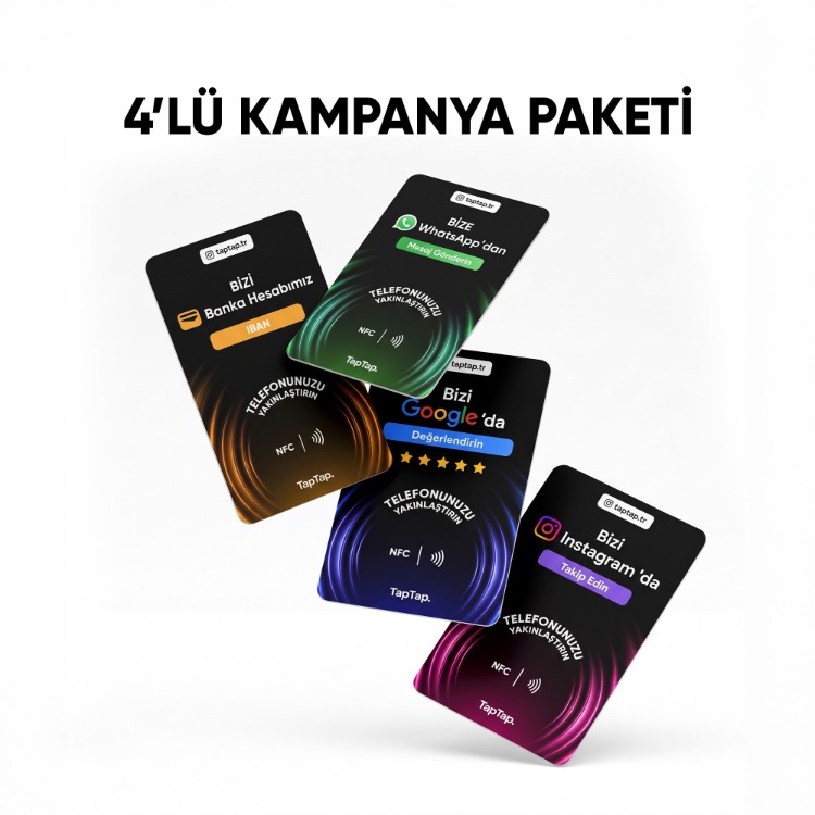 4'Lü NFC Kartvizit - Avantaj Paket (Cüzdan Boy)
