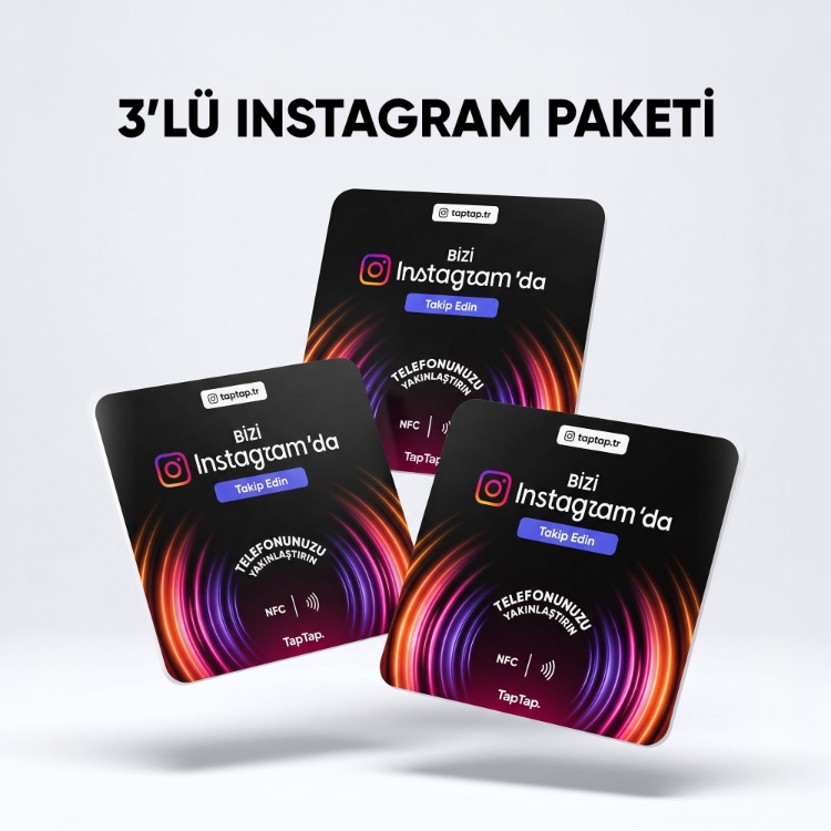 3'Lü Instagram NFC Kartı