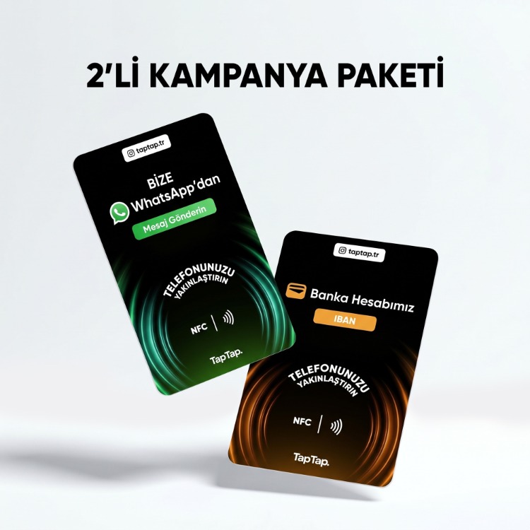Whatsapp+IBAN NFC Kartvizit - Avantaj Paket (Cüzdan Boy)