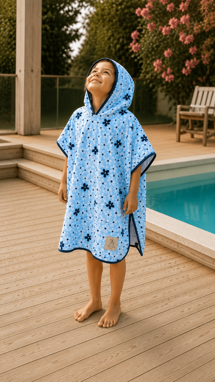 %100 Pamuk Renkli Oversize 3-8 Yaş Çocuk Pançosu