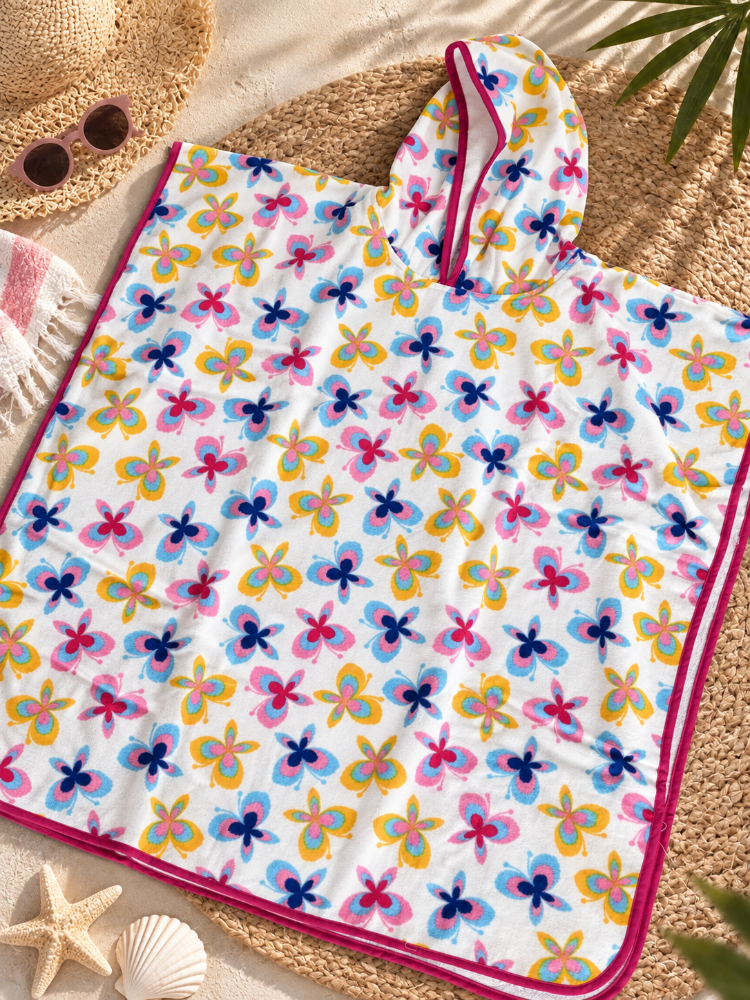 %100 Pamuk Renkli Oversize 3-8 Yaş Çocuk Pançosu