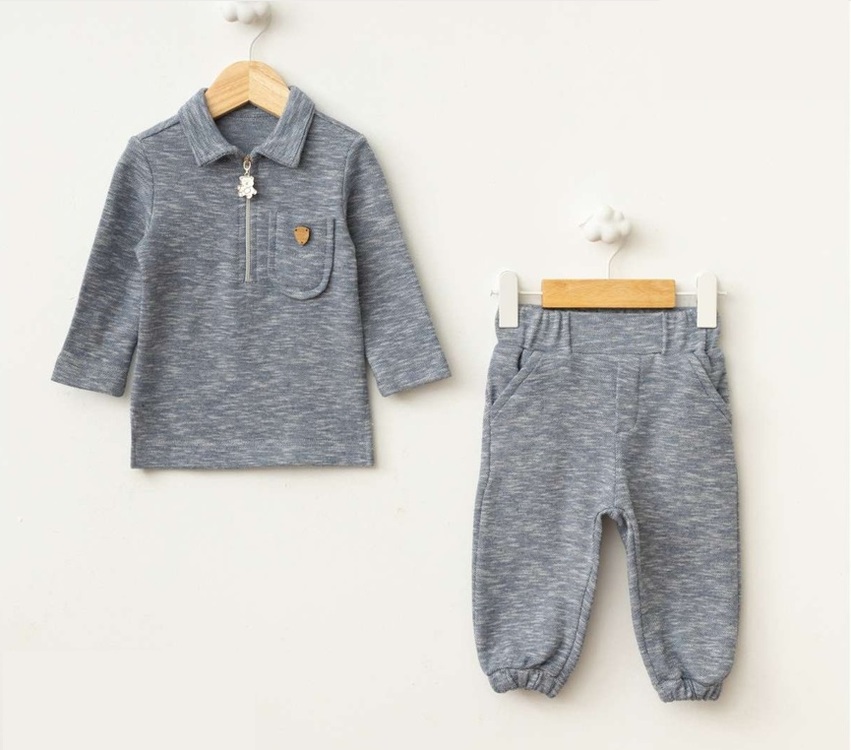 BABY FOU POLO YAKA CEPLİ İKİLİ TAKIM (9-12 Ay)