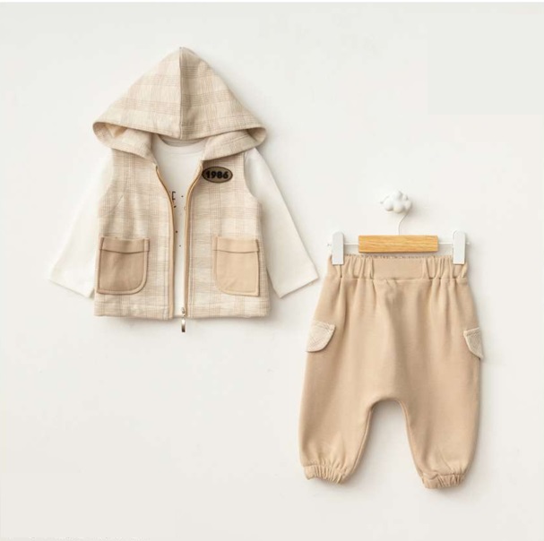 BABY FOU 3LÜ YELEKLİ TAKIM (6-9 Ay)