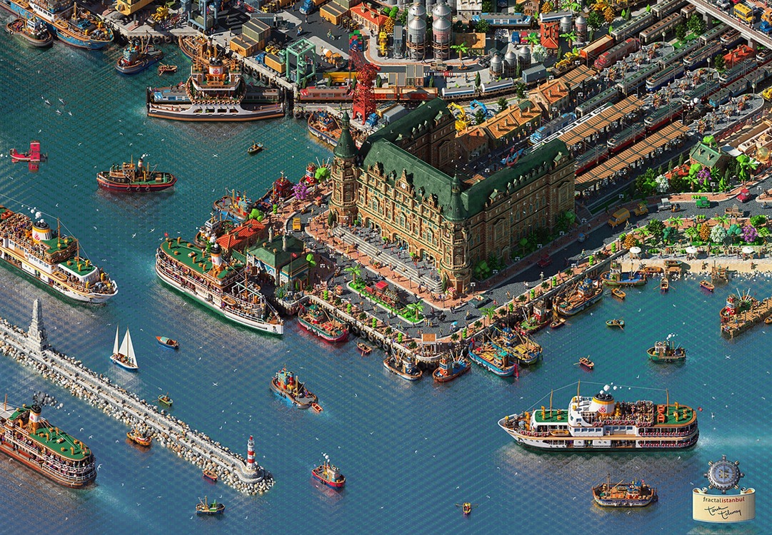 Fractal İstanbul - Haydarpaşa Panorama - Puzzle. 2000 Parça. 