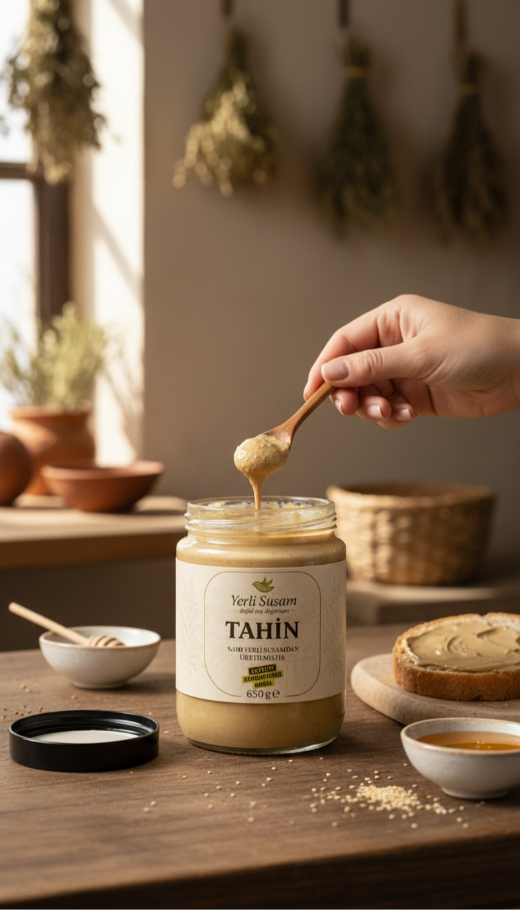 %100 Yerli Susamdan Taş Değirmen Tahini