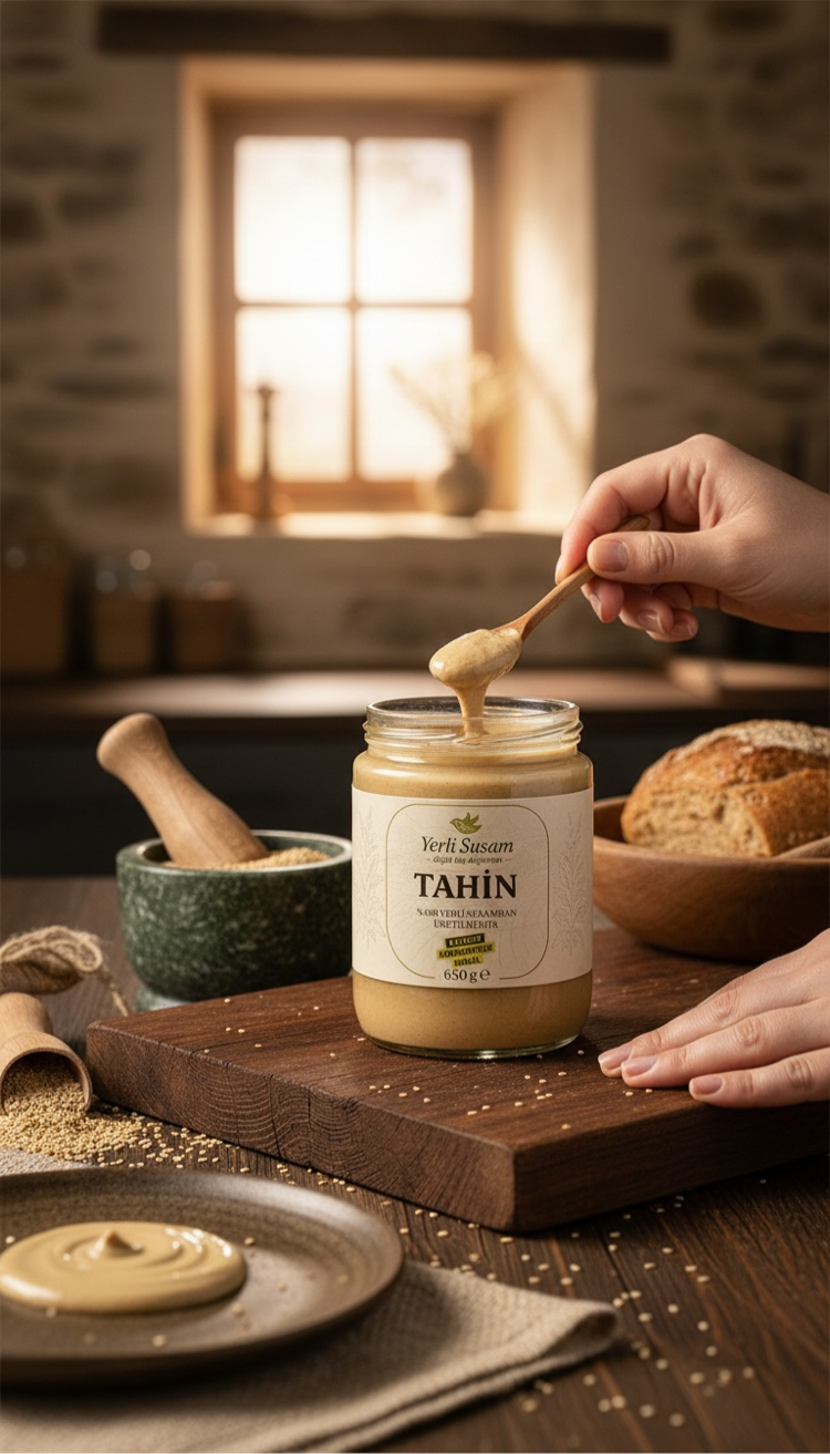 TAHİN KREMASI (yerli susam, katkı maddesi, koruyucu içermez)
