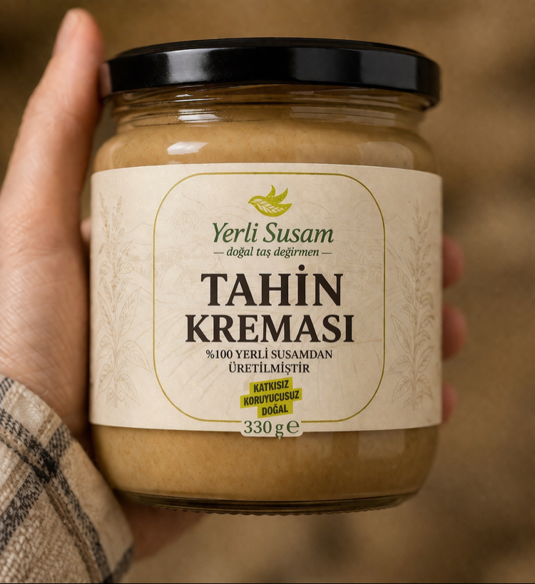 TAHİN KREMASI (yerli susam, katkı maddesi, koruyucu içermez)