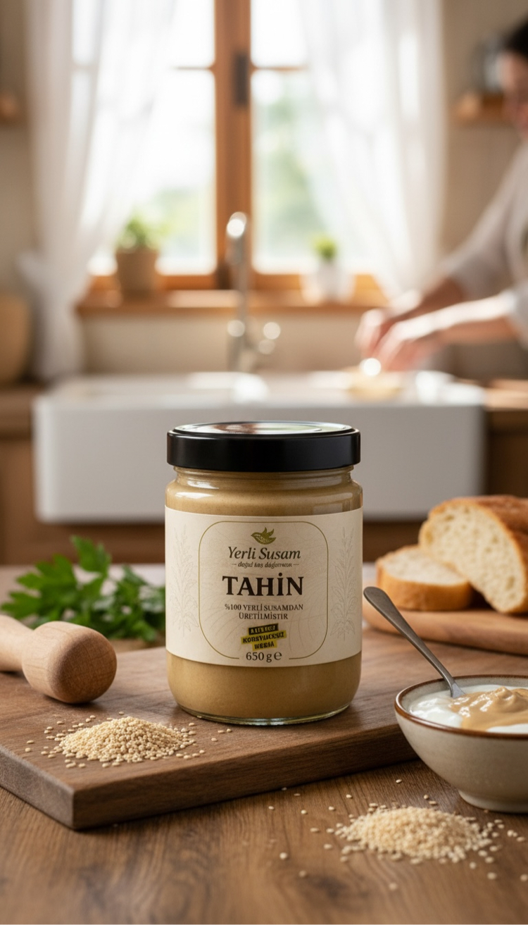 %100 Yerli Susamdan Taş Değirmen Tahini