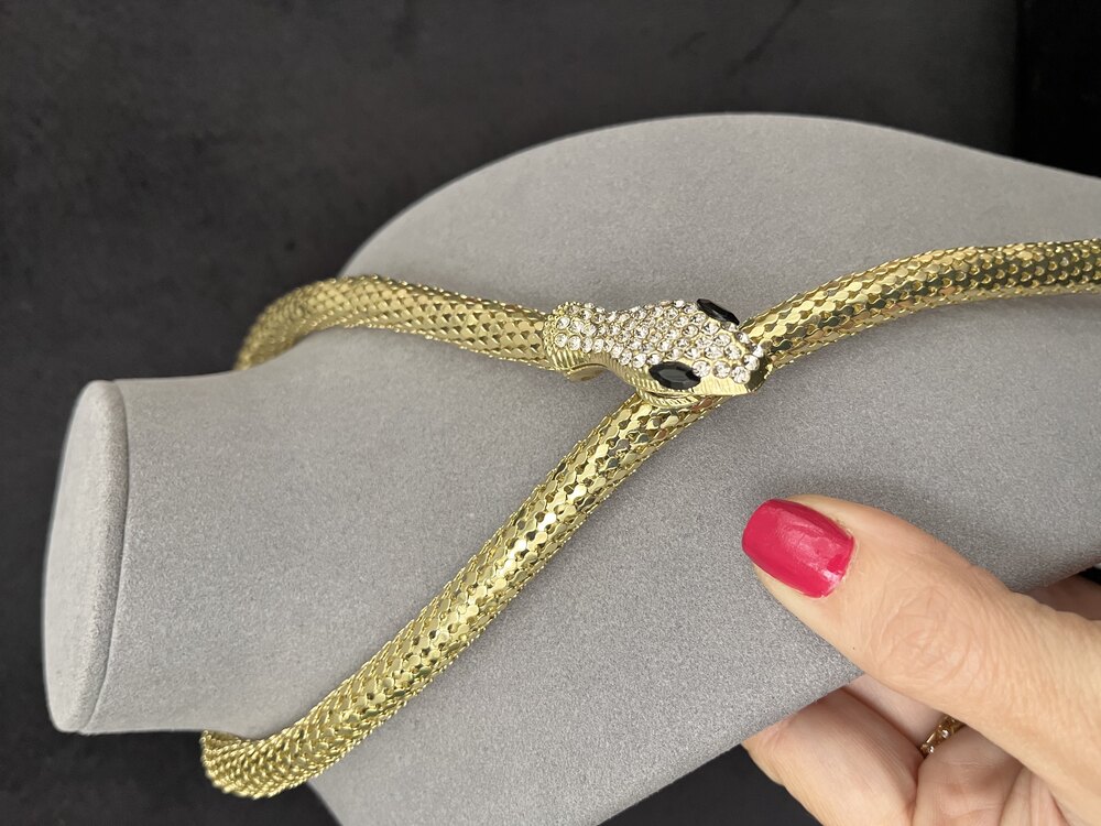 Gold yılan kolye 
