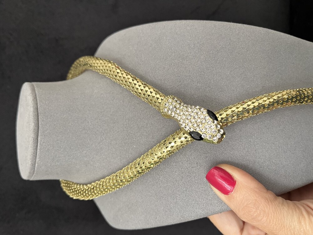 Gold yılan kolye 