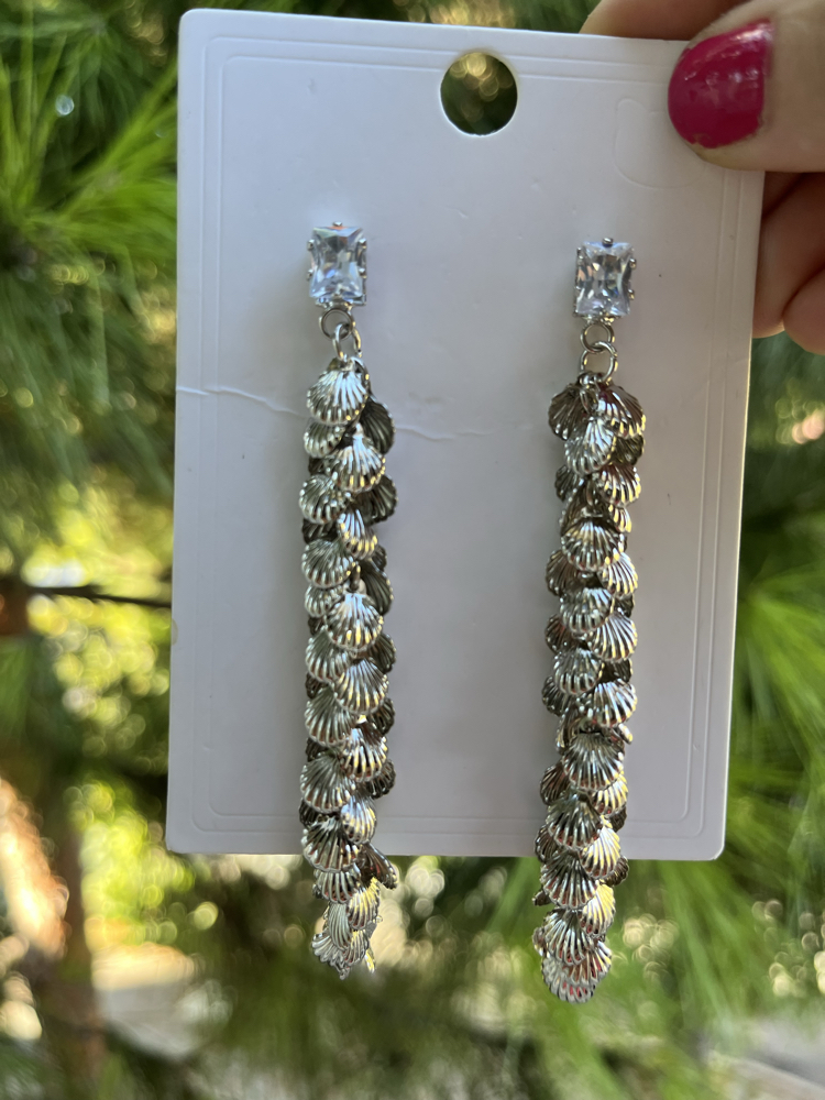 Silver deniz kabuklu sallantılı küpe