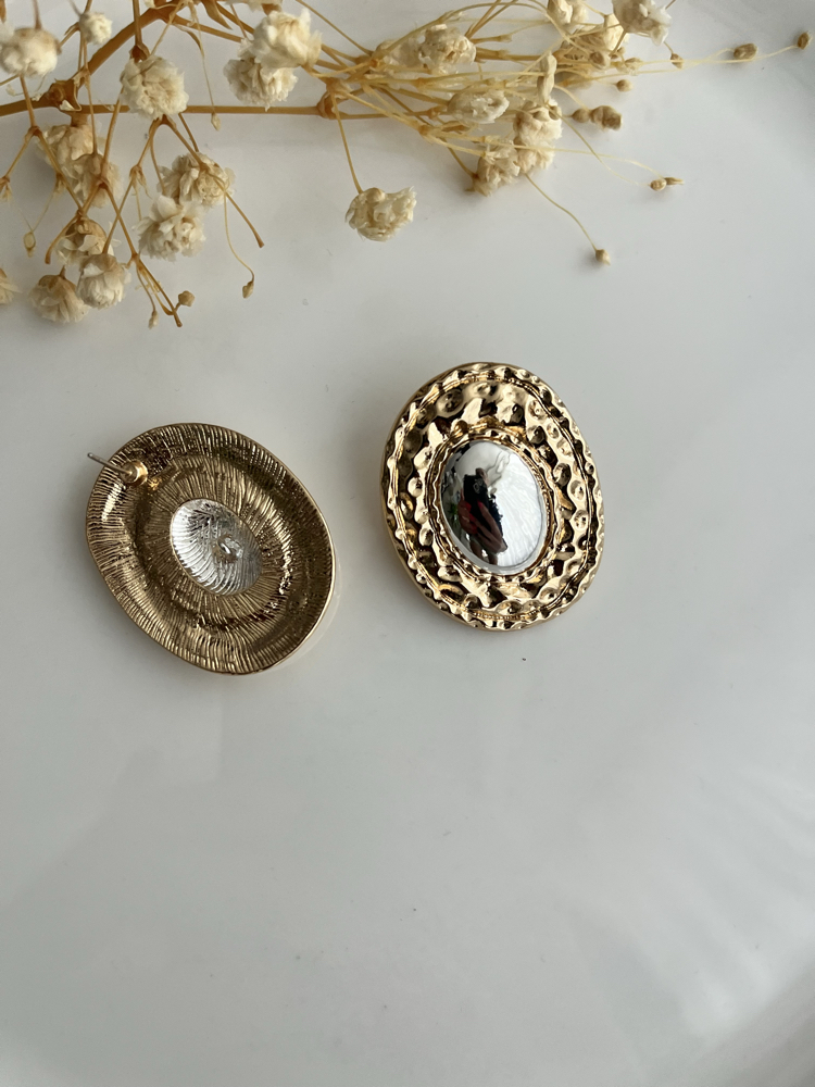 Silver detay gold küpe 