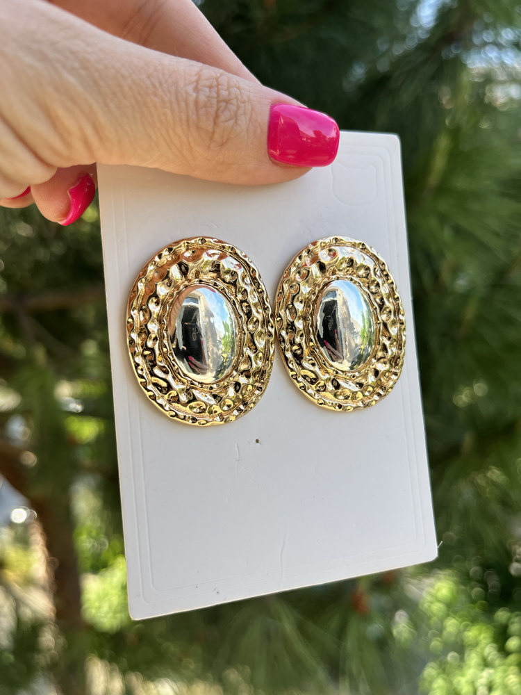 Silver detay gold küpe 