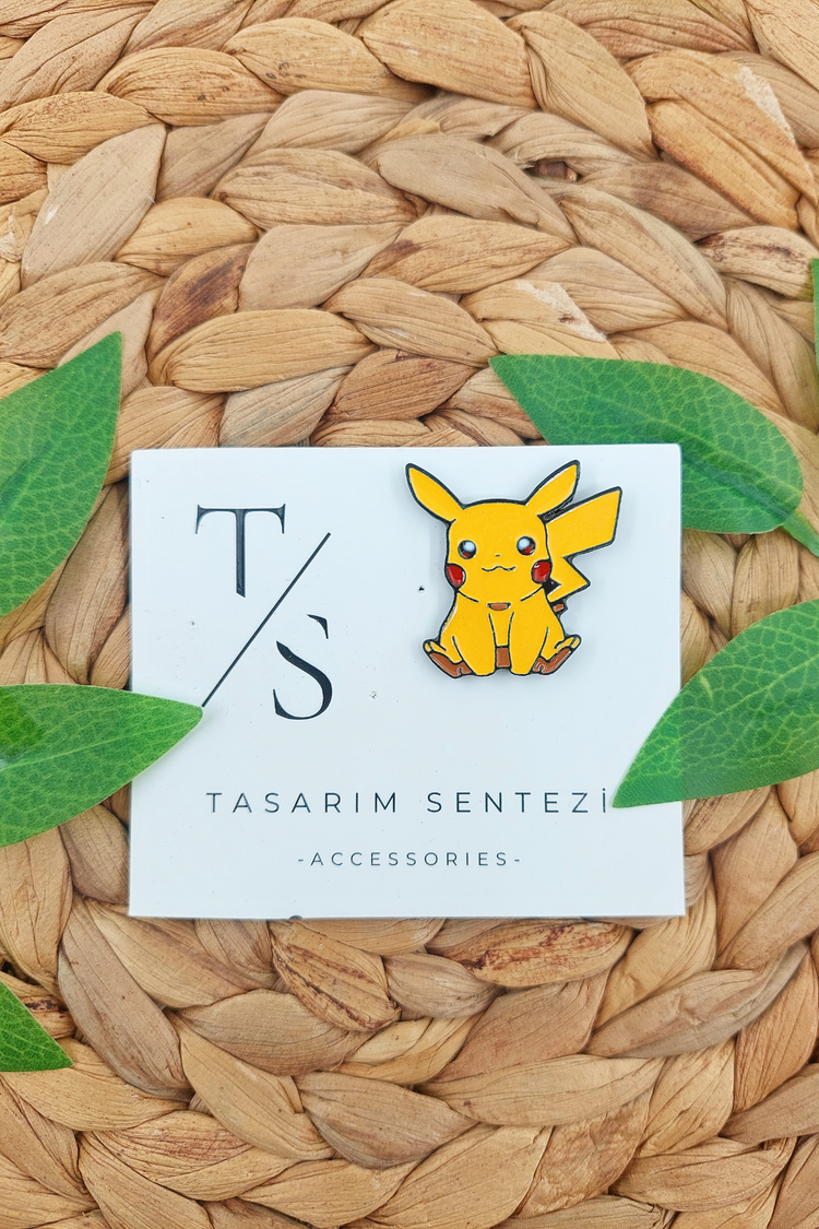 Rozet Metal Broş Yaka Çanta Kıyafet Şapka Takı Aksesuar Pikachu Pokemon Pika Çizgi Film