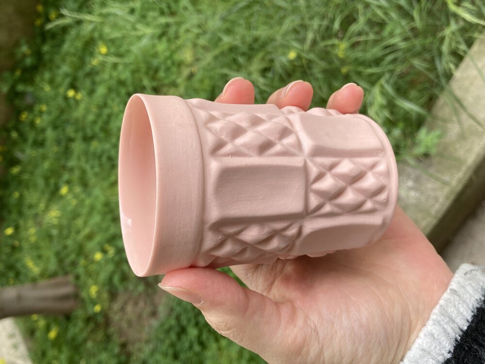REVA - Pembe Mat Porselen Bardak