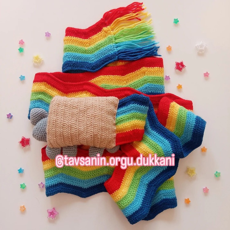 Nyan Cat Gökkuşağı Atkı