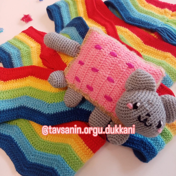Nyan Cat Gökkuşağı Atkı