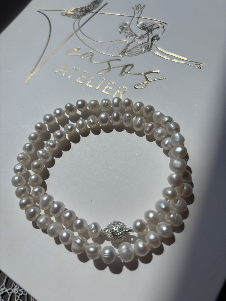 Hand-Knotted Pearl Necklace