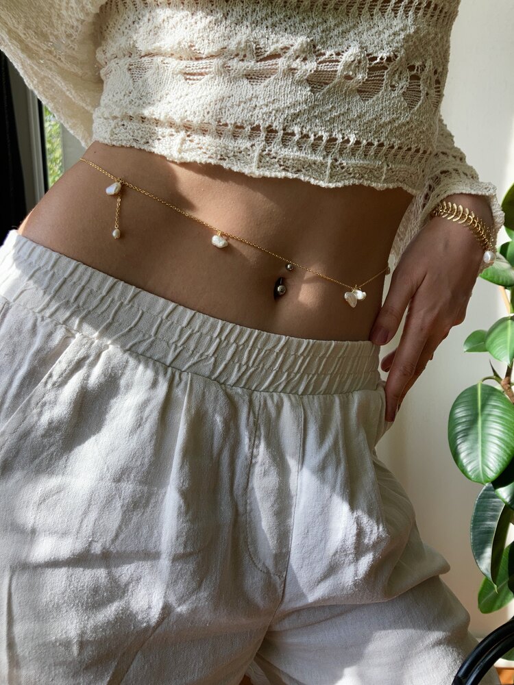 Hello Sparkle! | Keshi Pearl Waist Chain