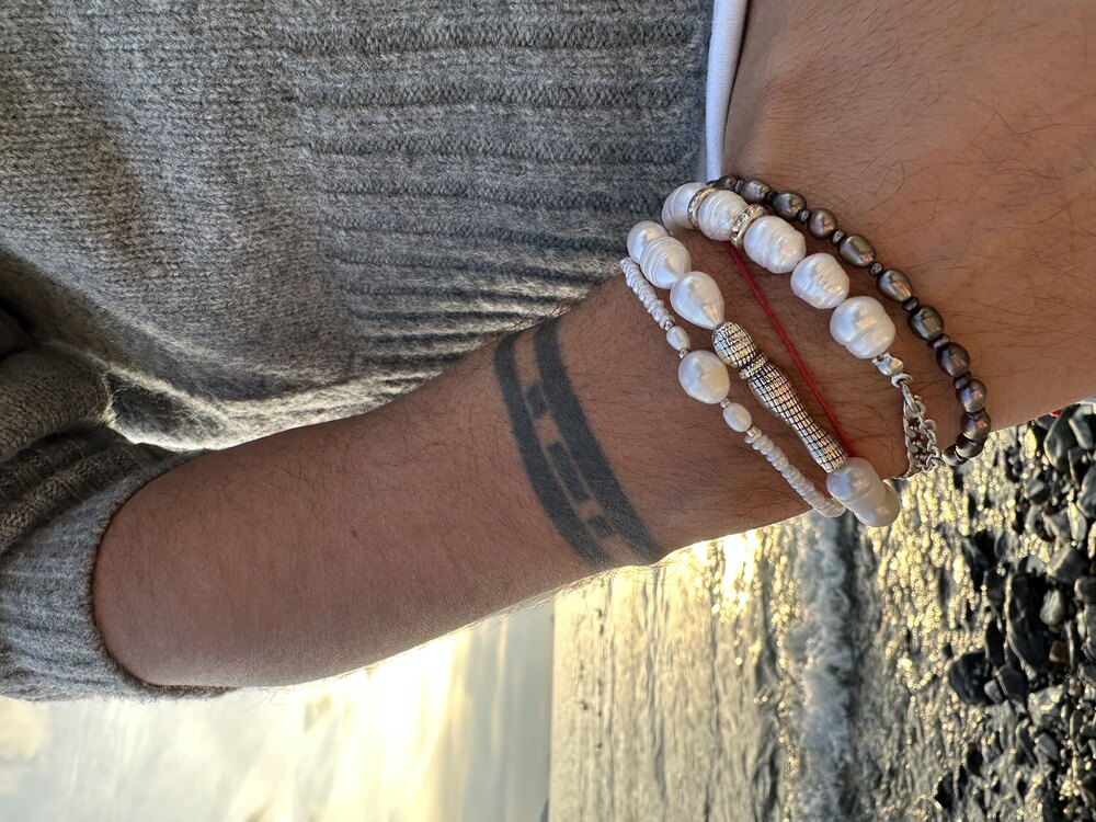 For Men | Black Barley Pearl Bracelet