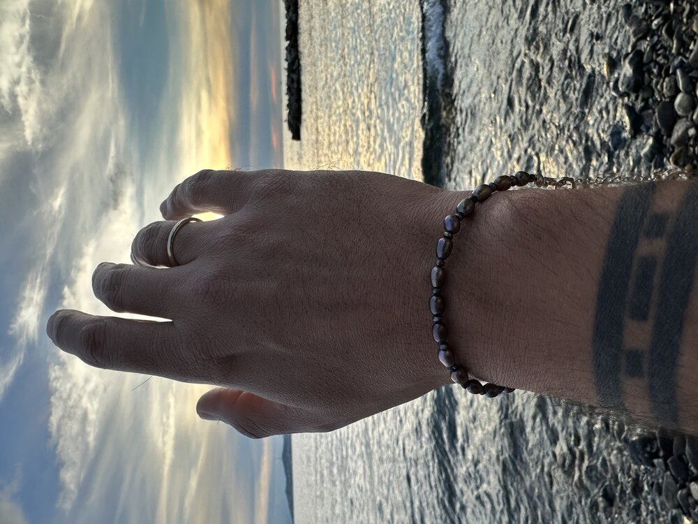 For Men | Black Barley Pearl Bracelet