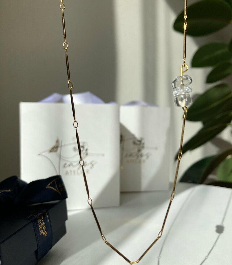 Crystal Quartz Thin Chain