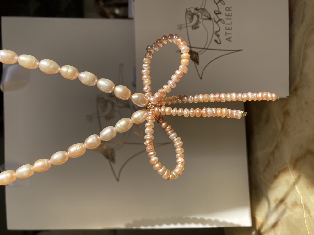 Gün batımının son ışıkları | Peachy Pearl Necklace