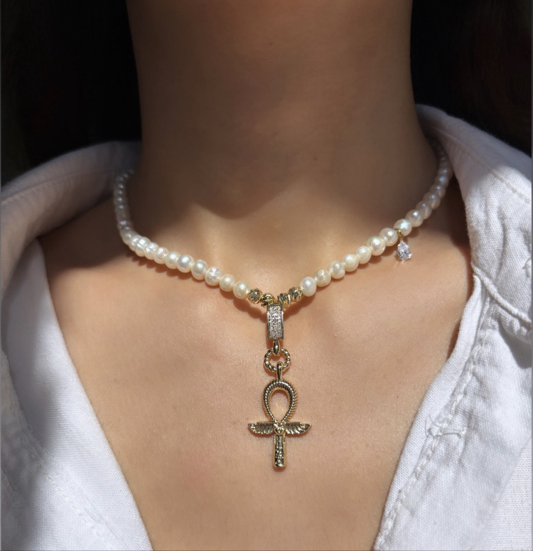 Ankh | Yaşam Anahtarı İnci Kolye