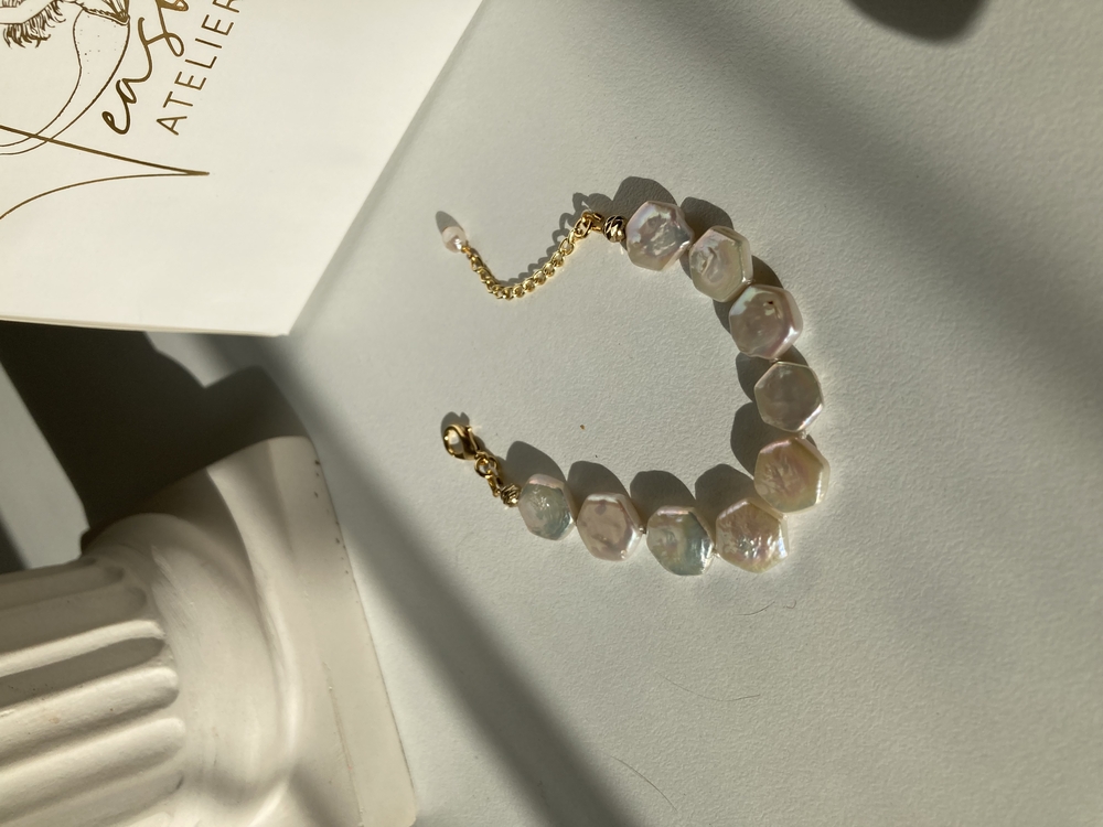 Hexagon Exlusive Pearl Bracelet