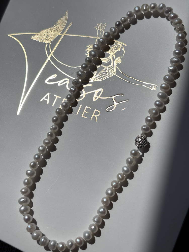 Hand-Knotted Pearl Necklace