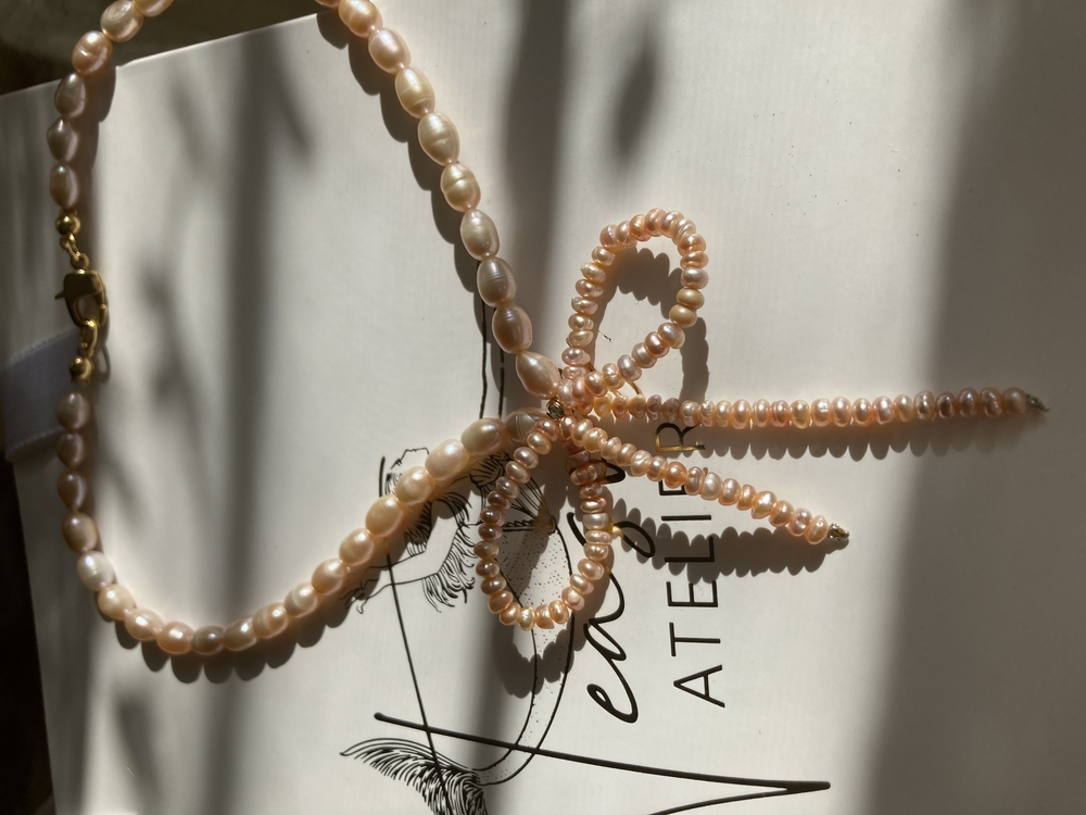 Gün batımının son ışıkları | Peachy Pearl Necklace
