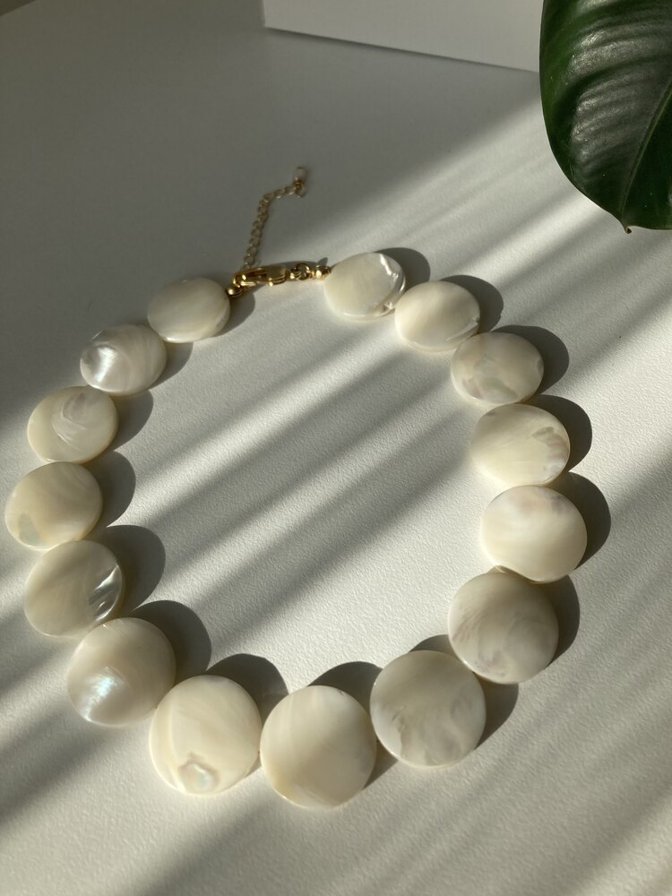 Coin Mother Of Pearl Necklace