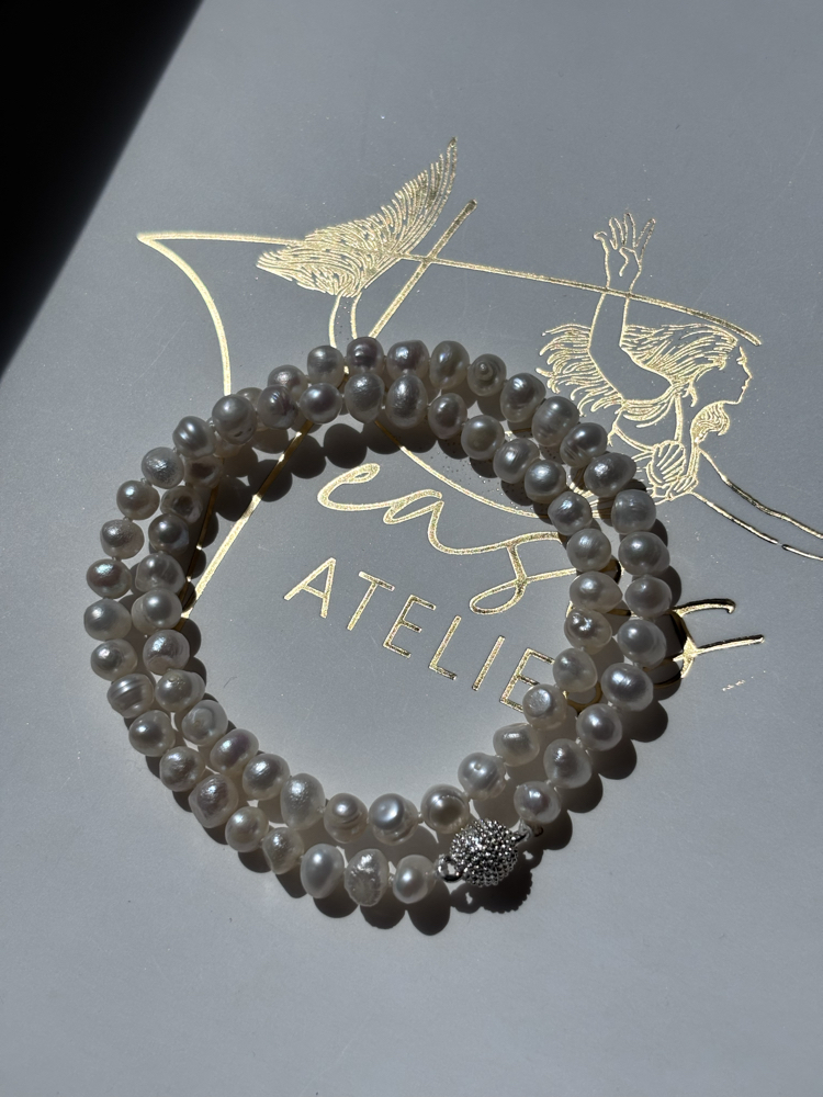 Hand-Knotted Pearl Necklace