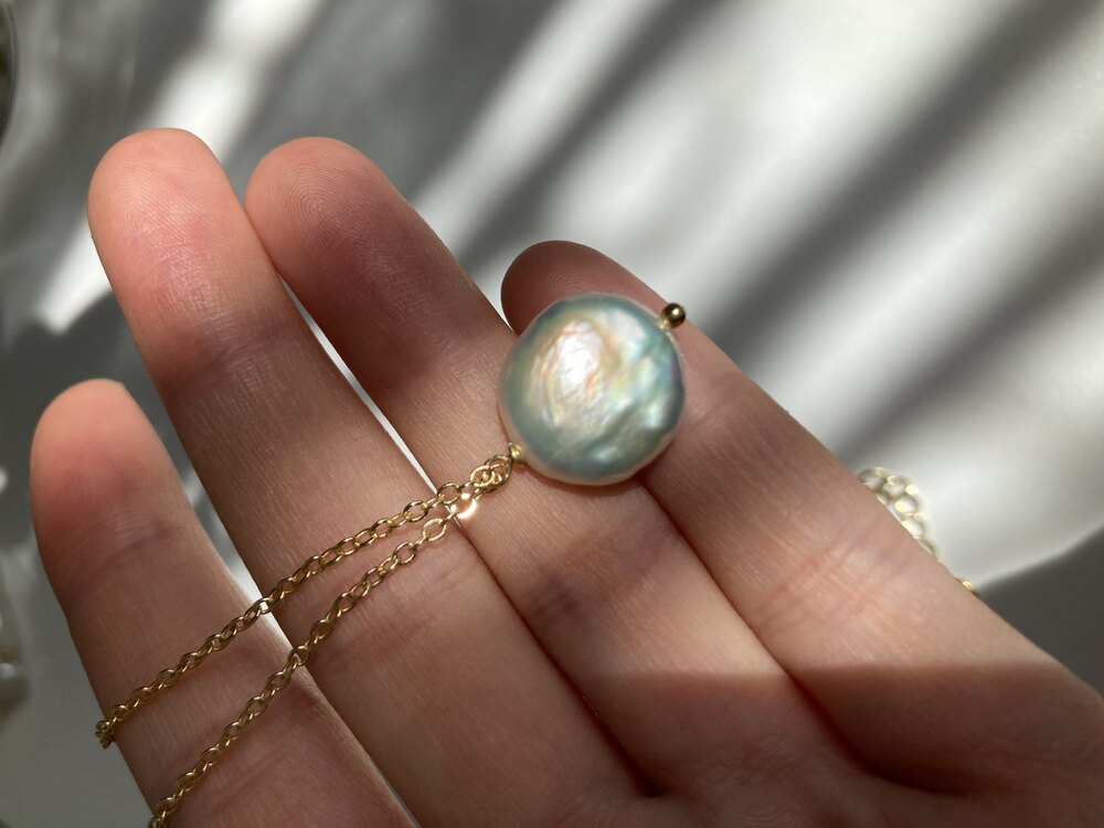 Coin Pearl Chain Necklace