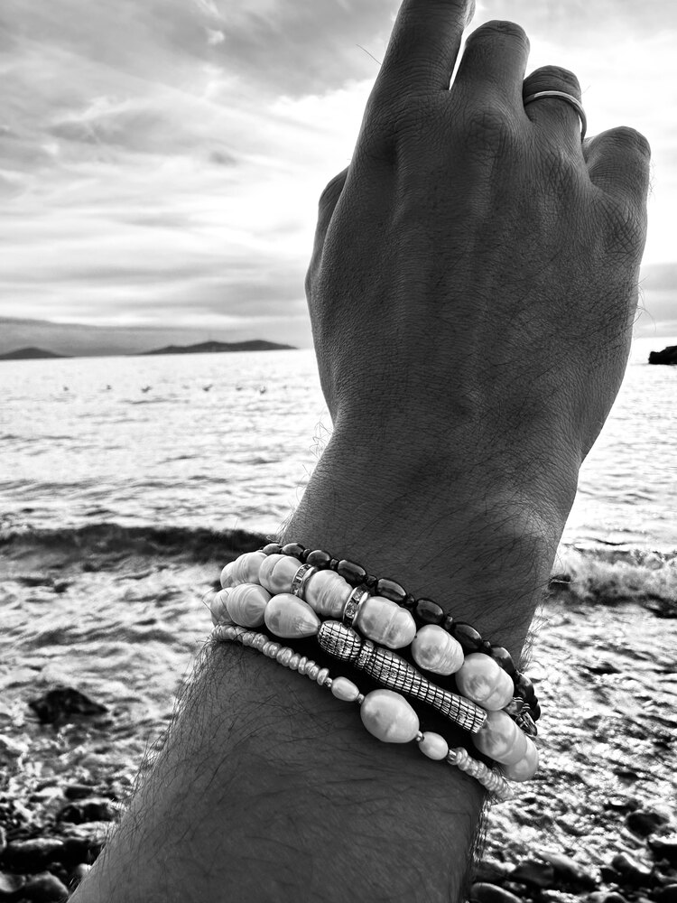 For Men | Stainless Steel Pearl Bracelet