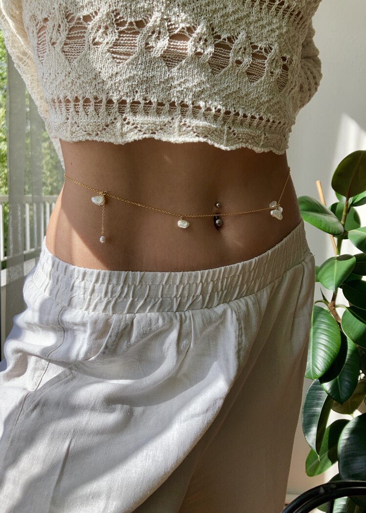 Hello Sparkle! | Keshi Pearl Waist Chain