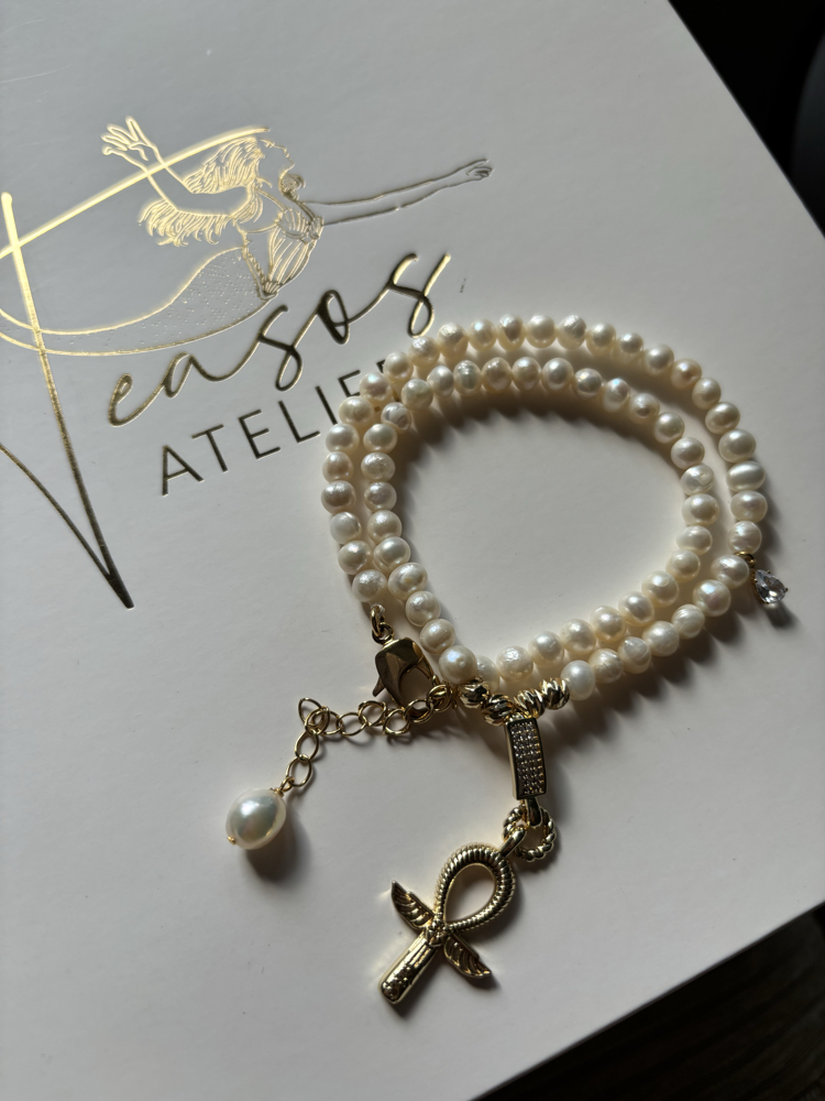 Ankh | Yaşam Anahtarı İnci Kolye