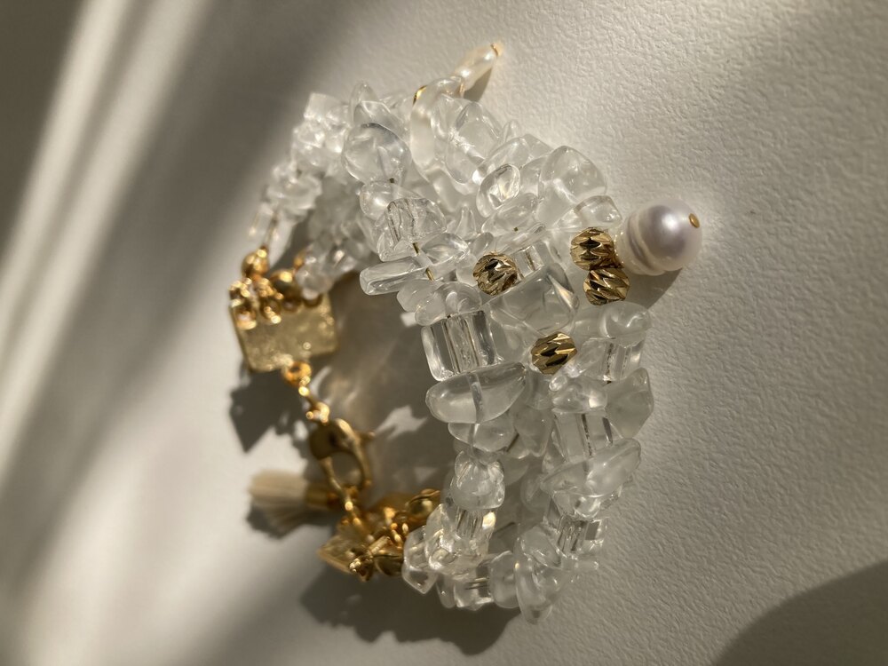 Multi-Layers Crystal Quartz Bracelet
