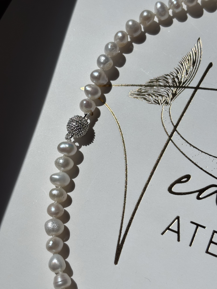 Hand-Knotted Pearl Necklace
