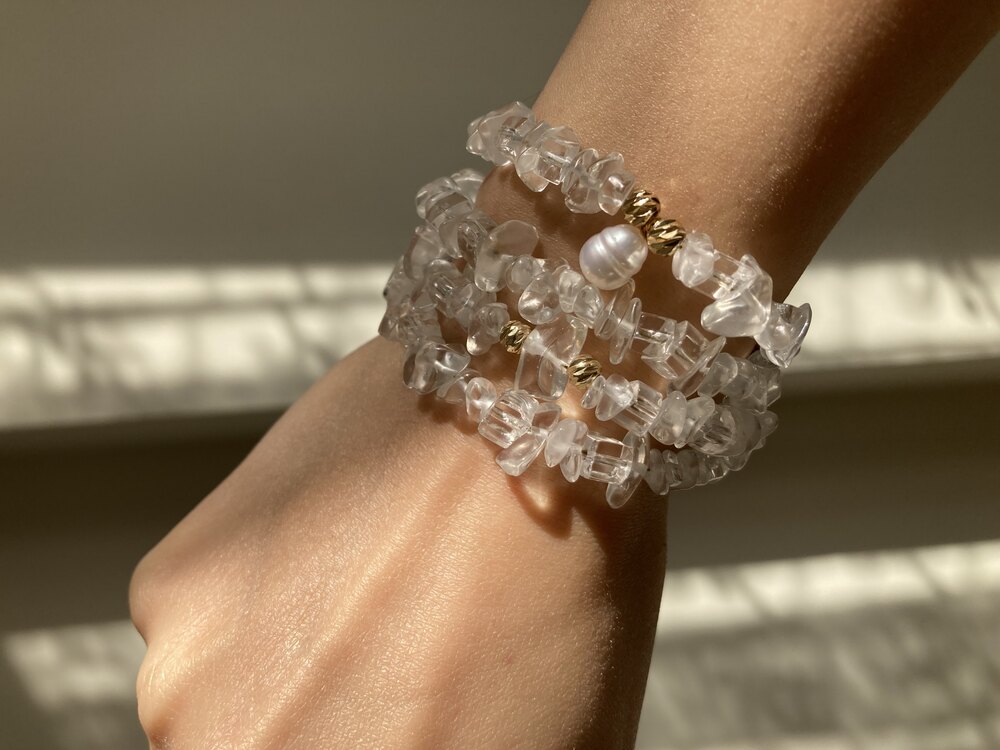 Multi-Layers Crystal Quartz Bracelet