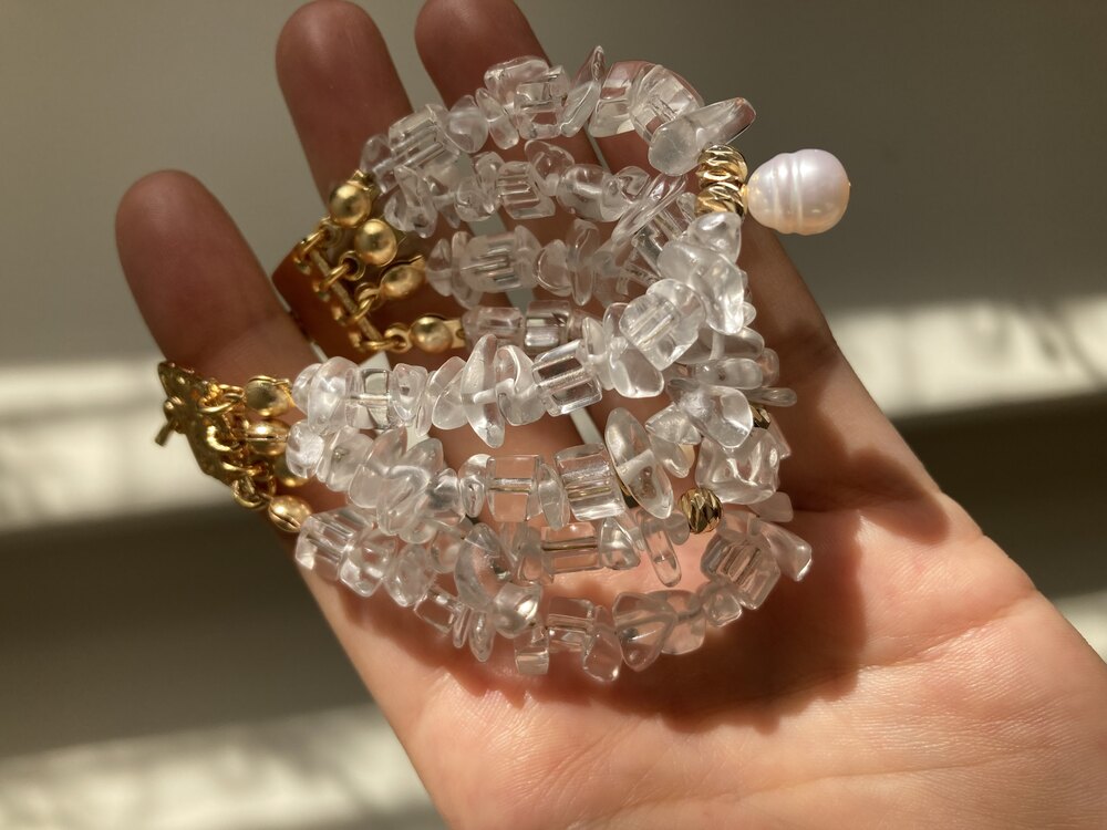 Multi-Layers Crystal Quartz Bracelet