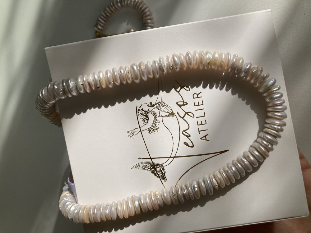 Disc Pearl Necklace