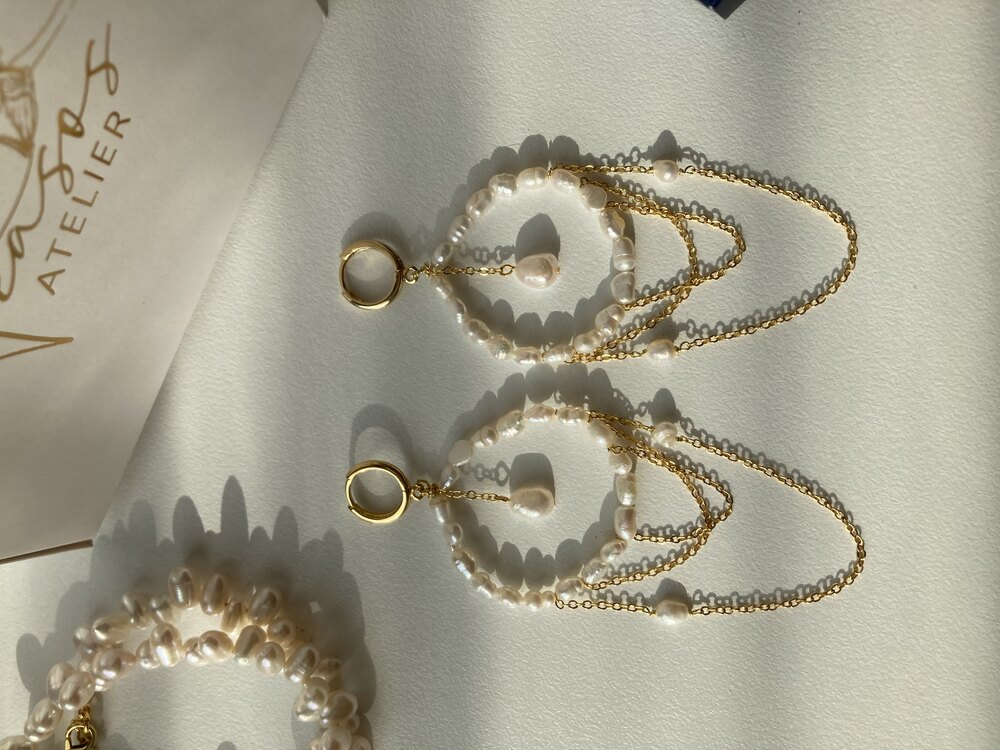 Circular Chandelier Pearl Earrings