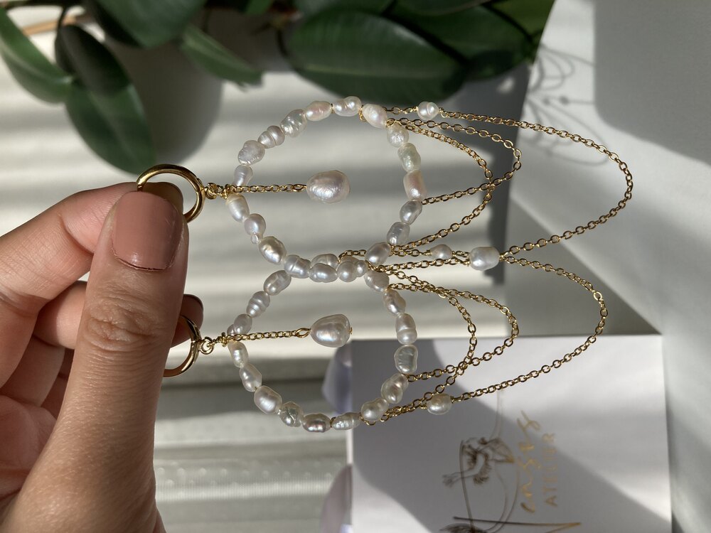 Circular Chandelier Pearl Earrings